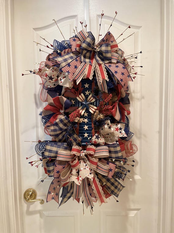God Bless America Patriotic Wreath