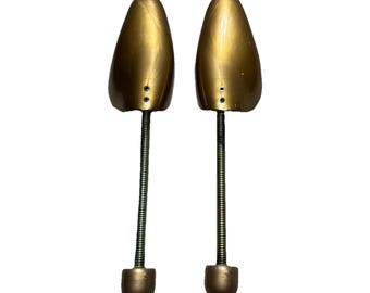 Hormas para botas Merz Mylord, de plástico dorado, ajustables, fabricadas en Austria, estilo vintage.