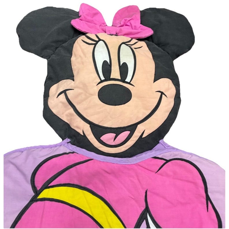 Disney Sleeping Bag Girls Minnie Mouse Purple 52x22" Vintage image 4