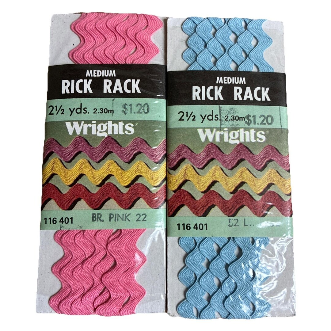 Wright's Sewing RICK RACK Pink Blue Medium 1/2