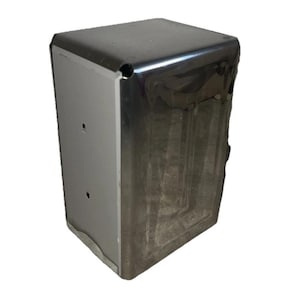 Napkin Dispenser Restaurant Ware Chrome Metal Double Sided 7x4.5x3.5" Vintage