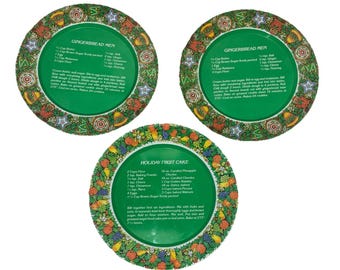 3 ronde blikken dienbladen voor feestdagen 1985 House of Lloyd Christmas