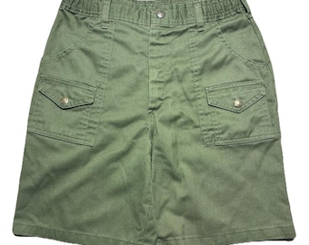 Vintage Boy Scouts Of America Shorts Youth 16 Military Green Cargo 28" *flaw