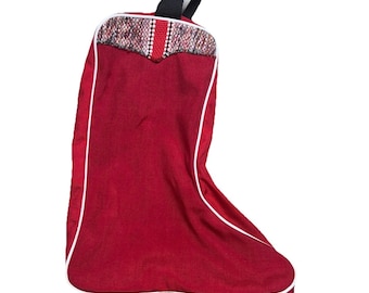 Bolsa de almacenamiento para botas, bolsa roja para guardar botas vaqueras estilo western, bolso de mano vintage para botas vaqueras.
