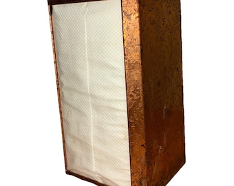 Drip-Cut Starline Napkin Holder Copper Chrome MCM Made In USA Vintage