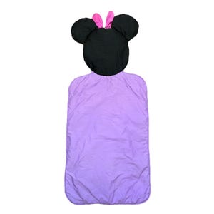 Disney Sleeping Bag Girls Minnie Mouse Purple 52x22" Vintage image 3