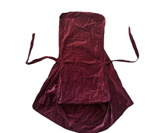 Pokrowiec na krzesło Pottery Barn Side Chair Slipcover w kolorze czerwonego wina