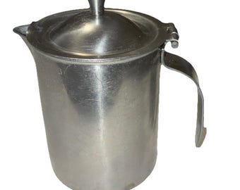 Vintage Bloomfield Industries Creamer Stainless Steel Hinged Lid 4x3" USA *dent