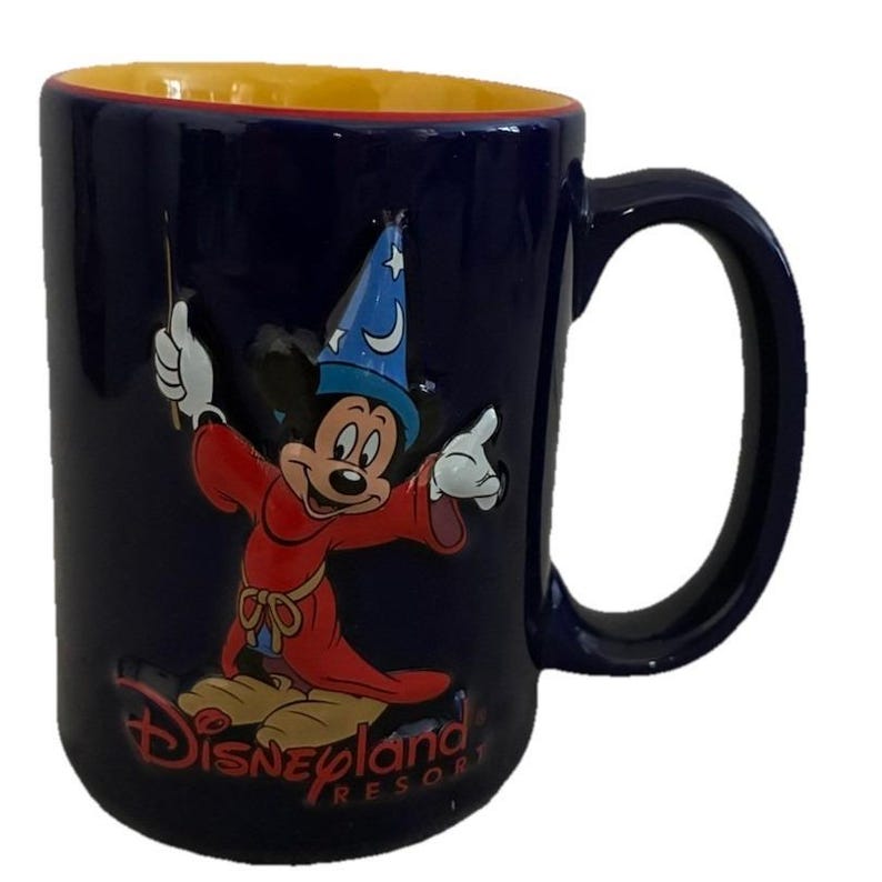 Taza de café de Disneyland Mickey Mouse Azul Taza 3D Fantasía Aprendiz de mago imagen 3