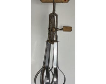 A&J High Speed Super Center Drive Handmixer Schneebesen Holzgriff Vintage