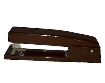 Vintage Hefter Metall Swingline 747 Braun Schreibtischplatte 17,8 cm Mid Century MCM