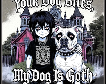 Goth Dog Shirt – Funny Gothic Pitbull T-Shirt for Alternative Dog Lovers, Unisex classic tee