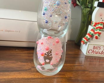 Bling stem or stemless wine glass