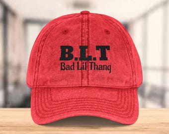 Vintage Embroidered Cap - Bad Lil Thang, Retro Hat, Casual Style, Gift for Him/Her, Perfect for Summer