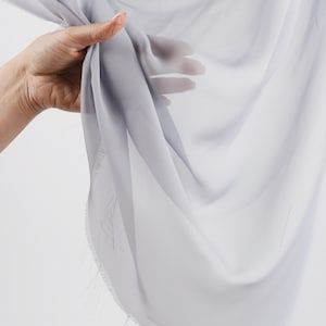 Light Gray Chiffon Fabric – Sheer Polyester, 58/60" Wide, Flowing Drape