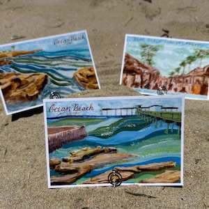 San Diego Watercolor Postcards Bundle (Ocean Beach)