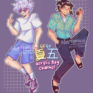 Gojo & Geto Acrylic Bag Charms + Strap
