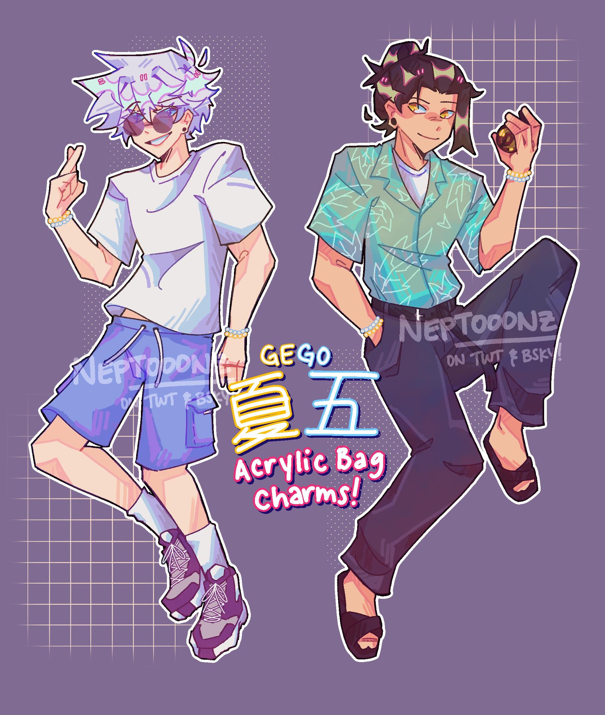 Gojo & Geto Acrylic Bag Charms + Strap