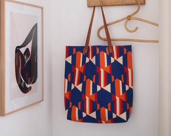 Geometrical Print tote bag for women