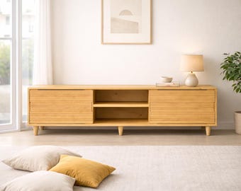 JAMM LOW 160 - Japandi TV Stand - Walnut Media Console and