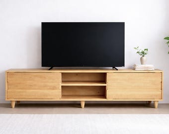 Low TV Table, Solid Wood TV Unit