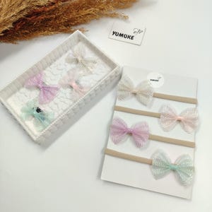 Sparkly Tulle Baby Bow: Handmade Headband or Hair Clip