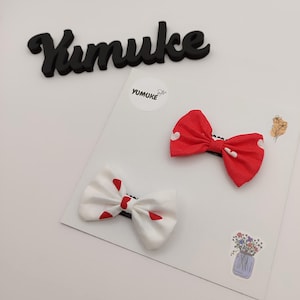 Red Heart Baby Bow Set: Valentine&#39;s Day Hair Clip or Headband