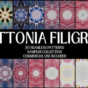 Fittonia Filigree Seamless Patterns: 20 Coordinated Designs (Digital Download)