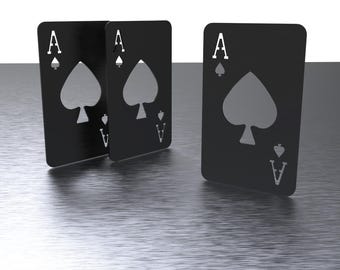 Apribottiglie Asso di Cuori - File DXF, DWG e STL - Download digitale - File per taglio al plasma o laser CNC o per stampa 3D - Solo file!