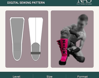 Kickpad | Patrón de costura digital + Archivo de proyector | Lucha libre | Cosplay | Artes marciales | Patrón PDF | Videotutorial |