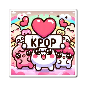 Cute KPOP Themed Magnet, Adorable Fridge Decor, Kawaii Gifts, Cute Room Accessories, KPOP Fan Art, Trendy Home Decor