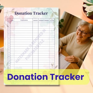 Donation Tracker Donation Log Template Fundraiser Planner Printable Fundraising Log Charity Donations Giving Tracker Digital Download