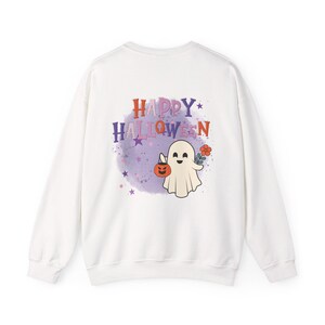 Halloween Ghost Crewneck Sweatshirt, Cozy Unisex Sweatshirt, Halloween Apparel, Fall Fashion, Spooky Season Outfit