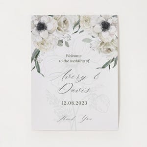 Green Floral Wedding Welcome Sign