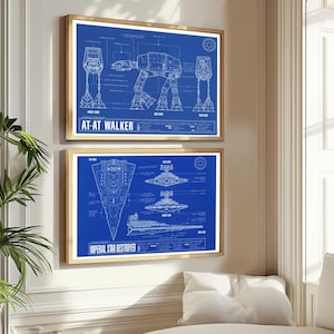 Star Wars Blueprints (Set of 2): Sci-Fi Engineering Art, 11x17 Unframed Prints