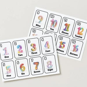 Number Flashcards 1–20 for Kids – Printable Counting Cards, Preschool Learning, Toddler Numbers, Digital Download