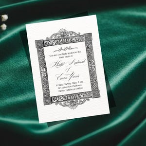 Elegant English-Style Islamic Muslim Katb Kitab Invitation || Nikkah Invitation || Instant Digital Download || Customizable