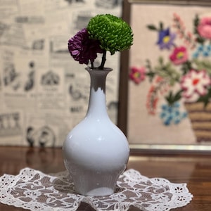 Minimalist White Porcelain Bud Vase |Gerold Porzellan Bavaria West Germany | Mid-Century Modern Accent