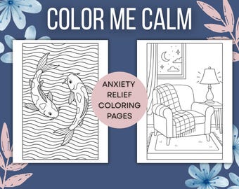 Calming Coloring Book: 25 Anxiety Relief Pages (PDF Download)