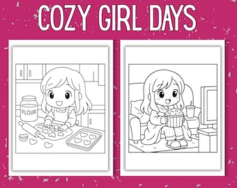 Cozy Girl Days Coloring Pages: 35 Printable Kawaii & Coco Wyo Inspired Pages (PDF Download)