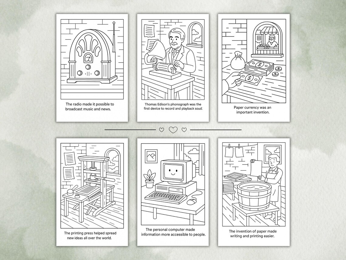 Inventions Coloring Inventions Coloring Book for Kids: STEM Educational Activity (printable ...