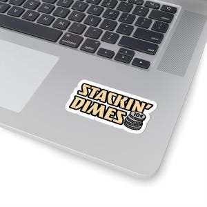 Stackin&#39; Dimes Welding Sticker for Toolboxes, Hard Hats, Helmets, Vinyl Welder Decal, Blue Collar Tradesman Gift Idea