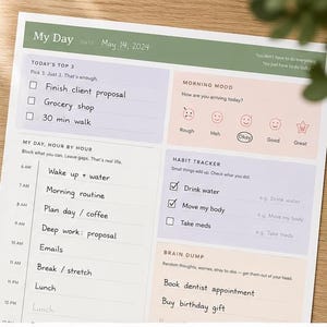 ADHD Daily Planner Printable | Neurodivergent Planner Worksheet | Focus Planner PDF | ADHD Productivity Planner | Instant Download image 3