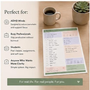 ADHD Daily Planner Printable | Neurodivergent Planner Worksheet | Focus Planner PDF | ADHD Productivity Planner | Instant Download image 9