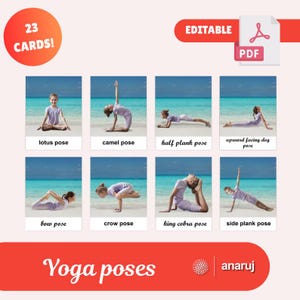 Posizioni yoga - 23 flashcard in stile Montessori
