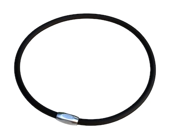 Minimalist Black 5mm Rubber Necklace