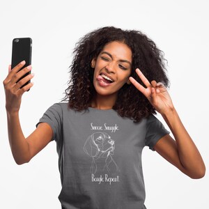 Beagle Lover T-Shirt: Snooze Snuggle Repeat - Women&#39;s Graphic Tee