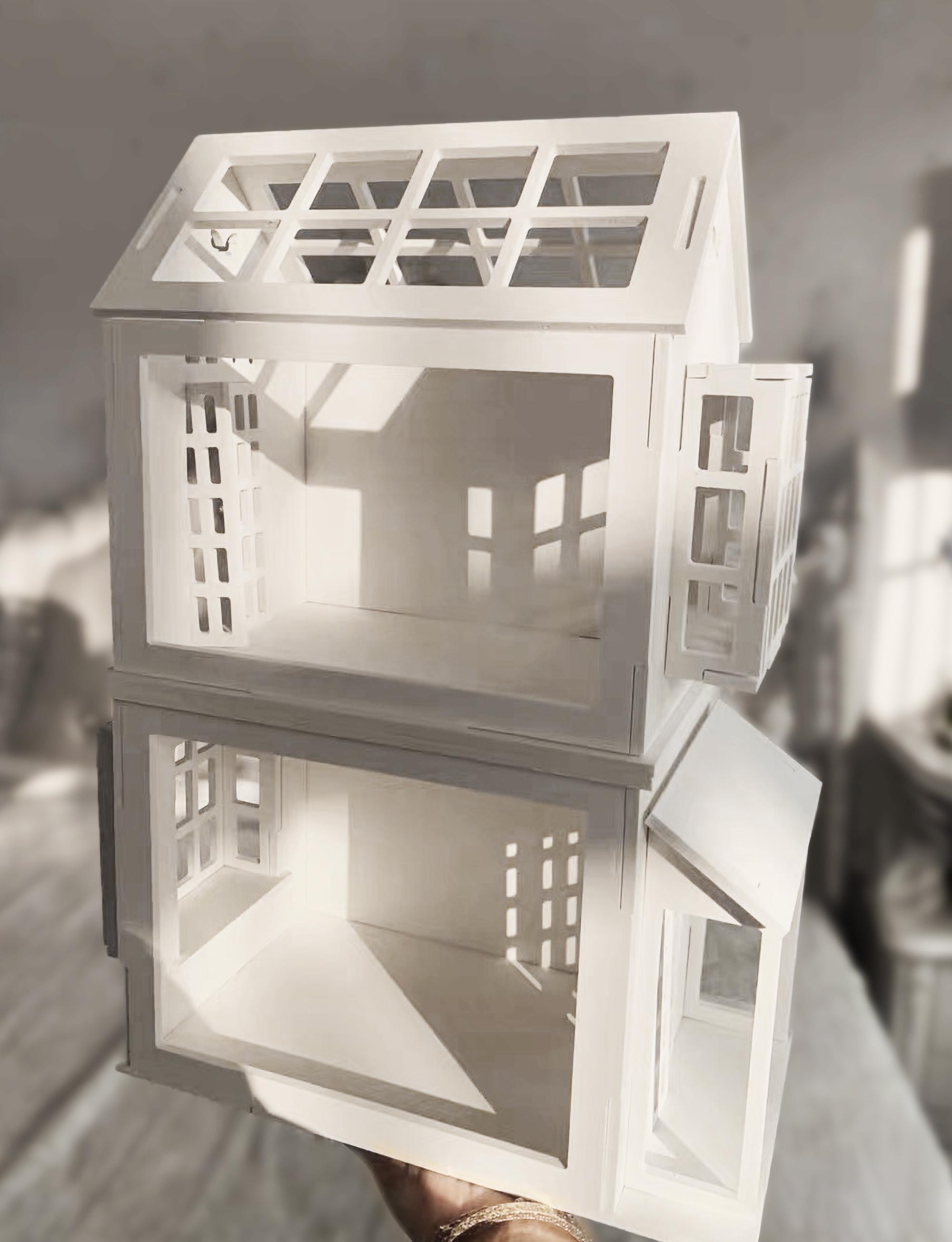 DIY Two-story Dollhouse Kit | Modern Miniature House Shell With Porch ...