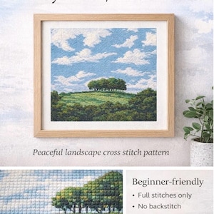 Patrón de punto de cruz "Nearly Home Trees" / Paisaje de Cornualles / Devon (PDF, descarga digital)