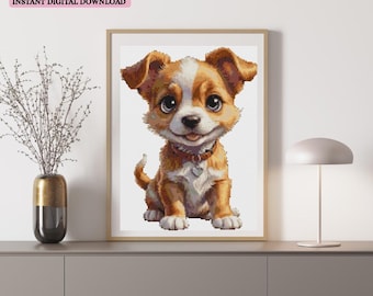 Cartoon Chihuahua Cross Stitch Pattern | Easy Embroidery (Instant PDF Download)